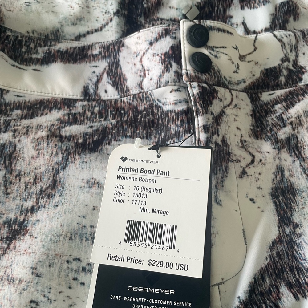 Obermeyer Black and White Abstract Trousers